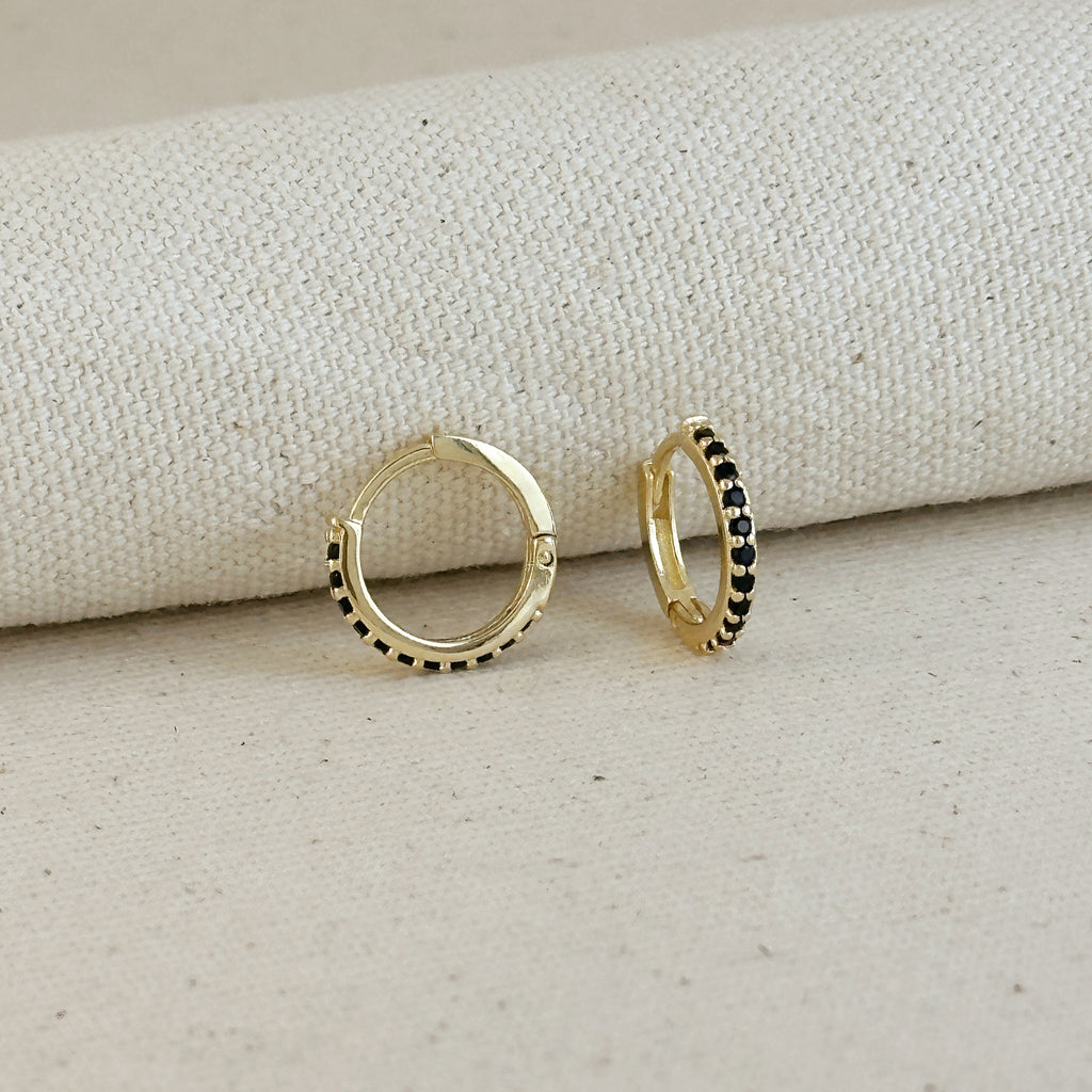 18k Gold Filled Colored CZ Hoop Earrings