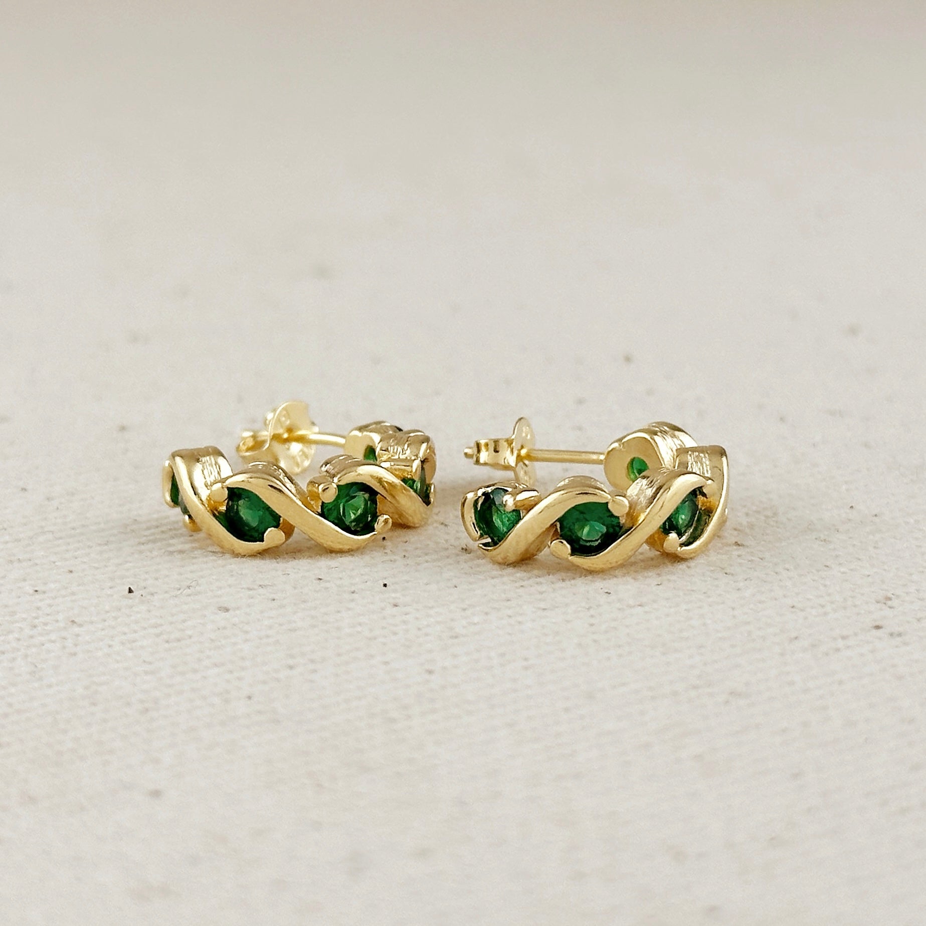 18k Gold Filled Colored CZ Infinity C-Hoop Earrings