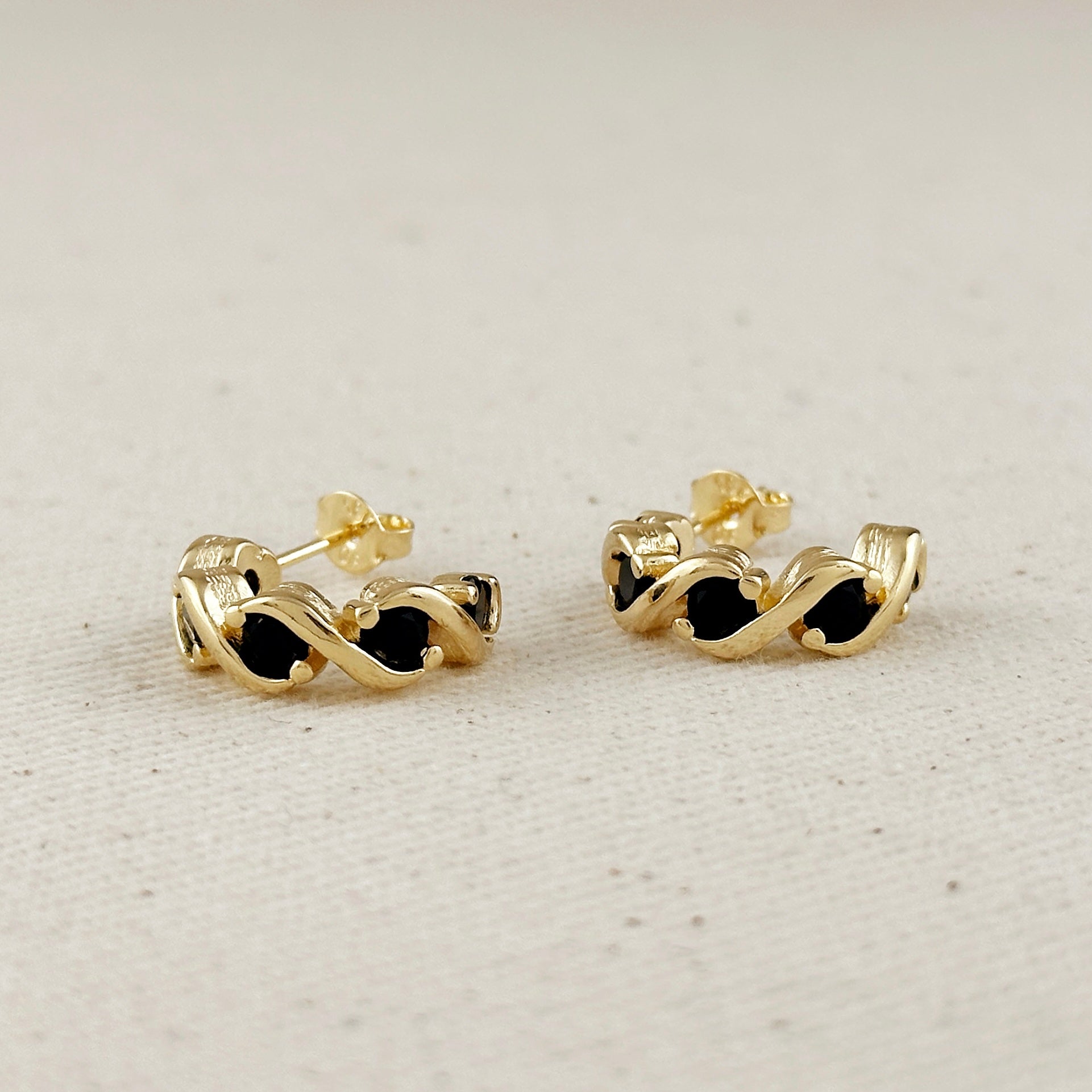 18k Gold Filled Colored CZ Infinity C-Hoop Earrings