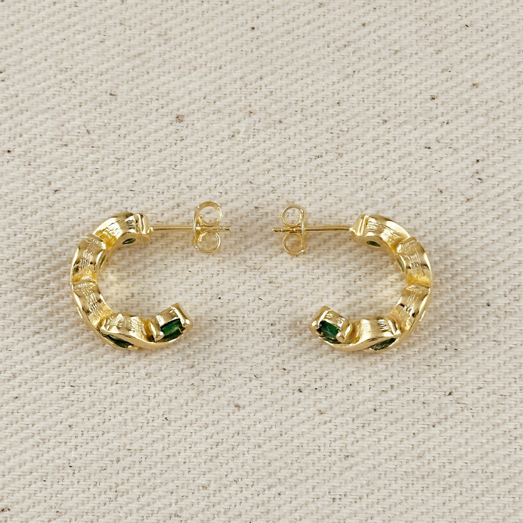 18k Gold Filled Colored CZ Infinity C-Hoop Earrings