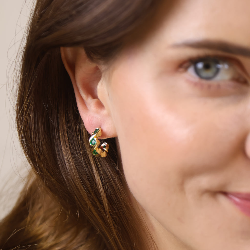 18k Gold Filled Colored CZ Infinity C-Hoop Earrings