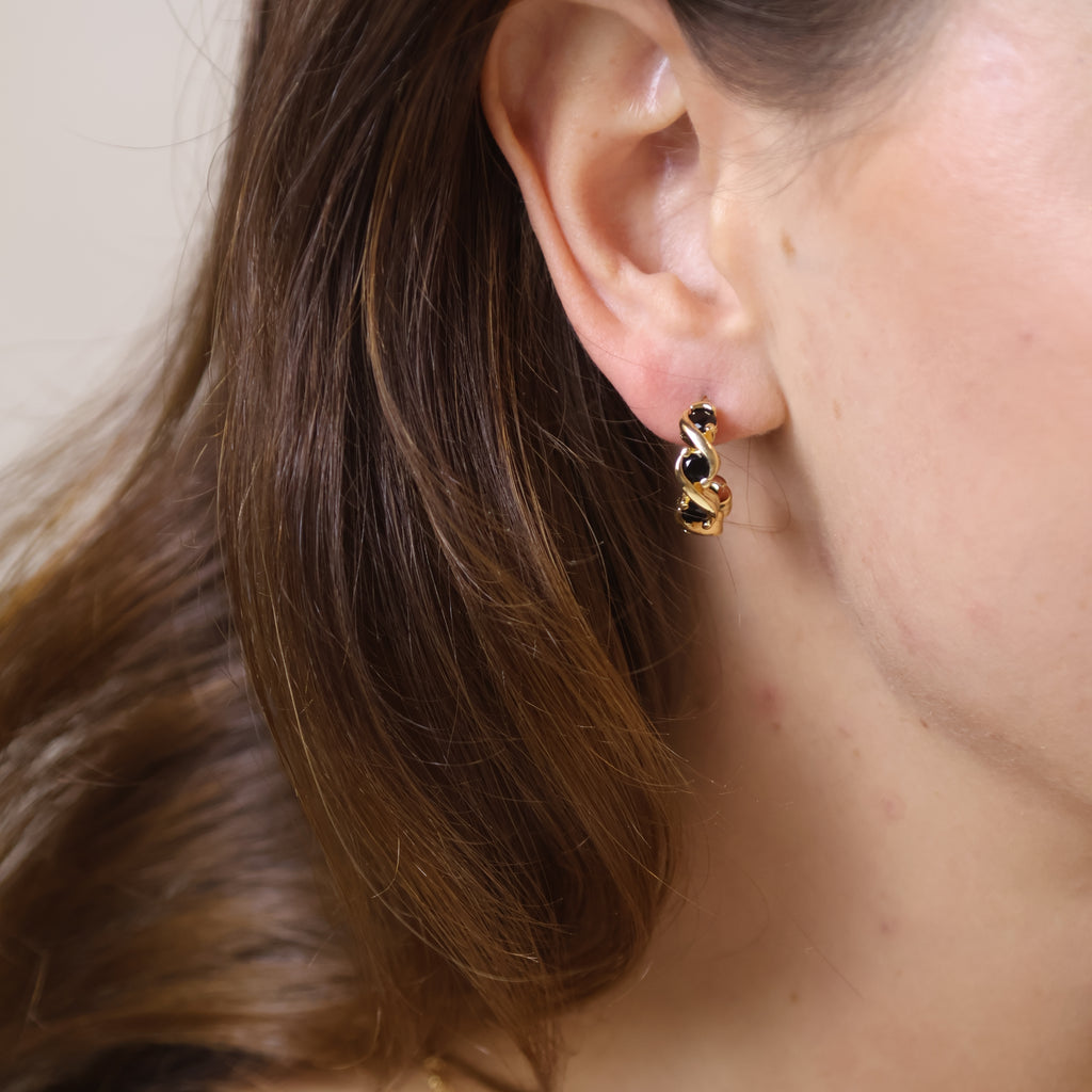 18k Gold Filled Colored CZ Infinity C-Hoop Earrings