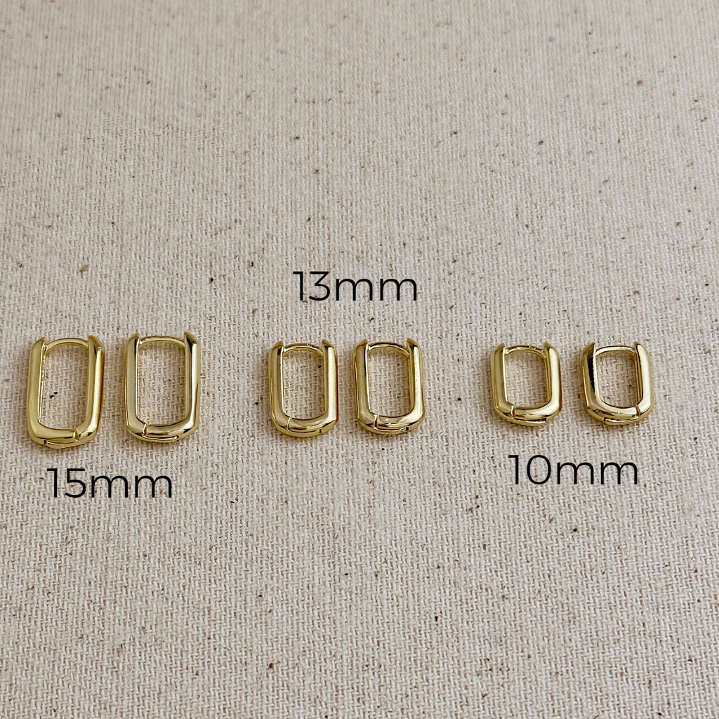 18k Gold Filled Oblong  Hoop Earrings