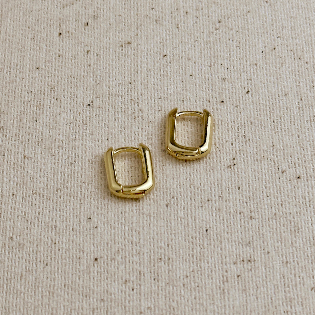 18k Gold Filled Oblong  Hoop Earrings