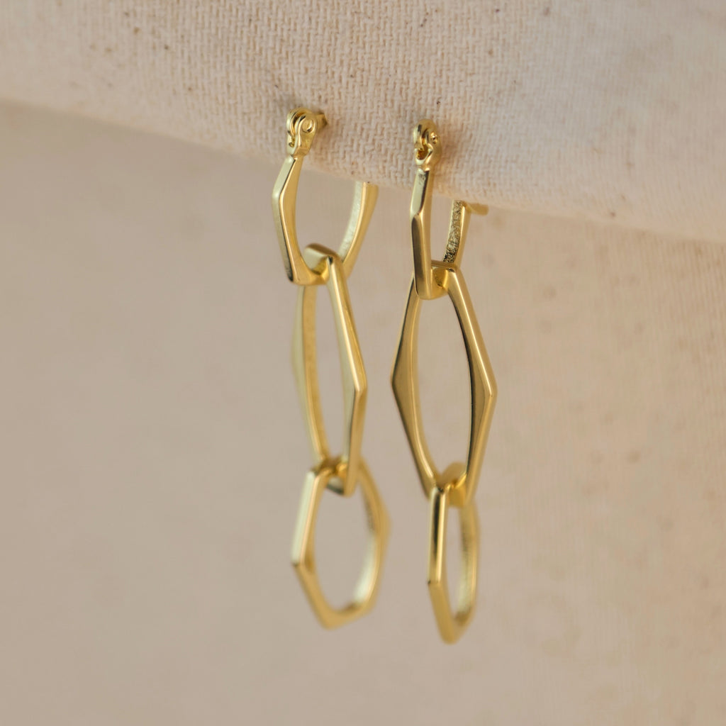 18k Gold Filled Geometric Dangle Earrings