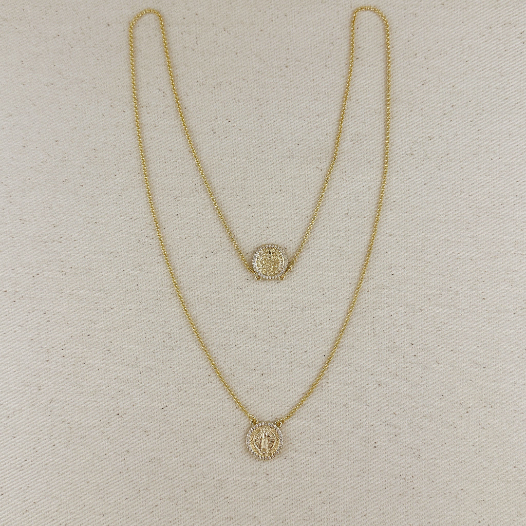 18k Gold Filled Saint Benedict Scapular Necklace