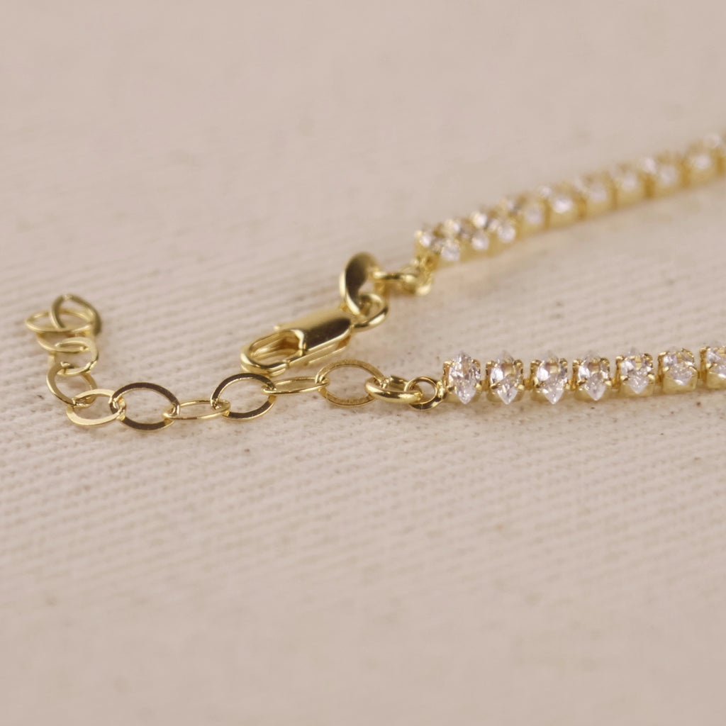 18k Gold Filled 4mm Marquise Tennis Bracelet