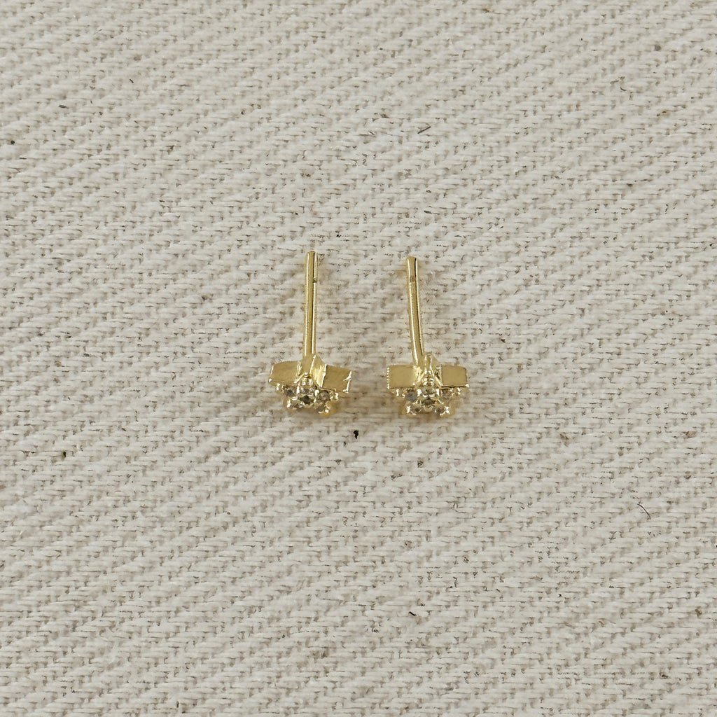 18k Gold Filled Mini CZ Star Stud Earrings