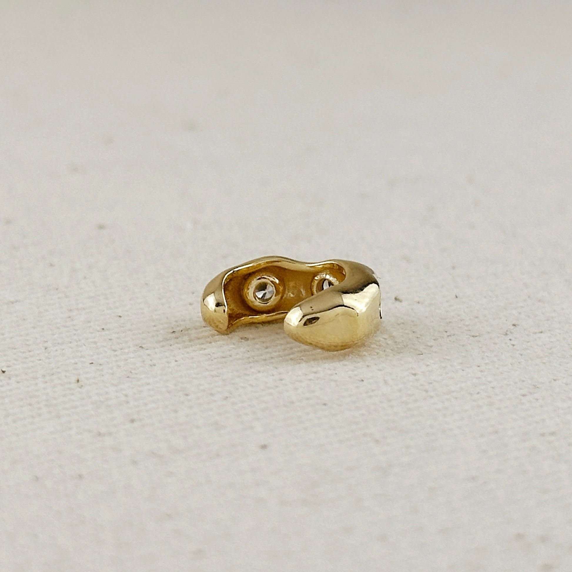 18k Gold Filled CZ Waved Ear Cuff Earrings