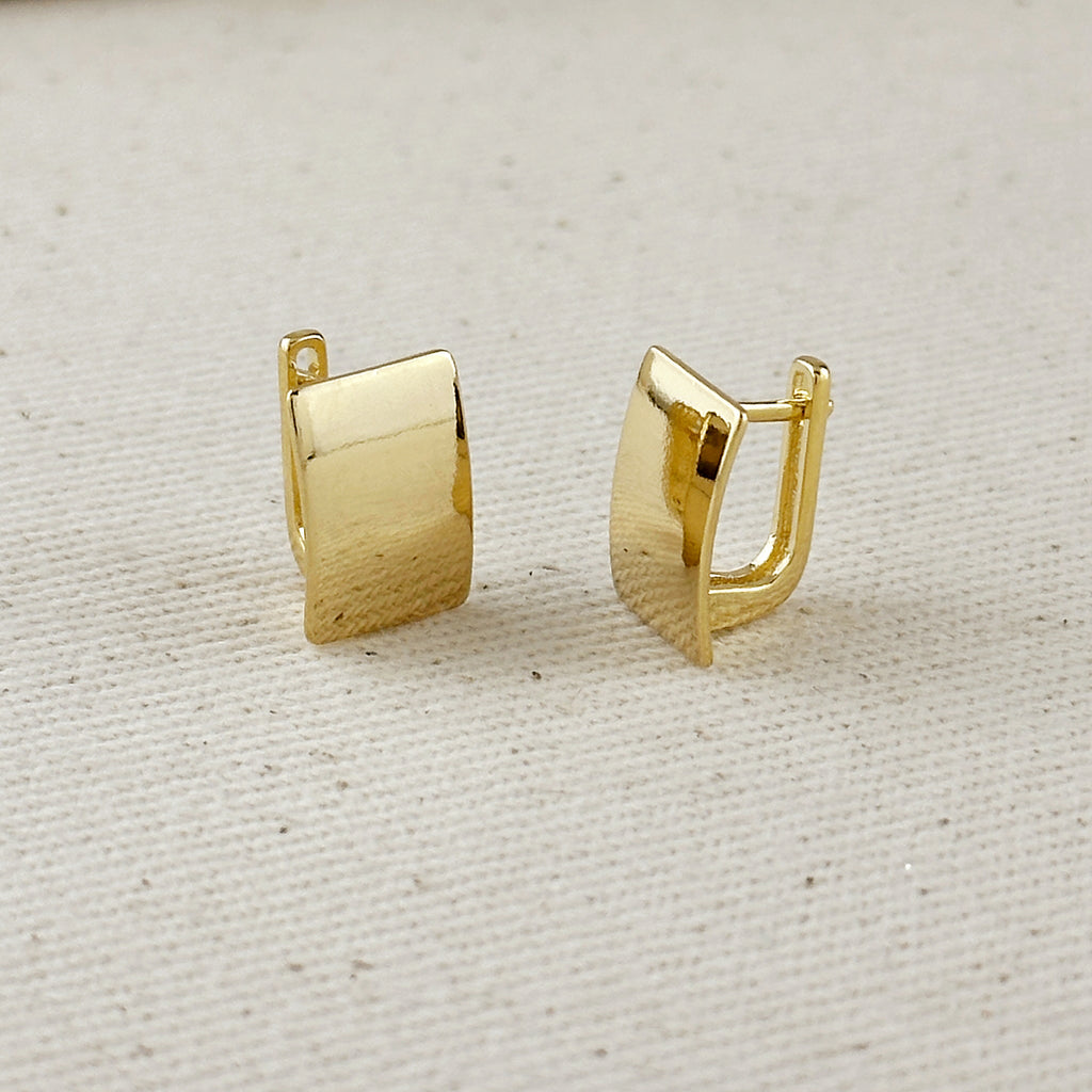 18k Gold Filled Polished Plate Clicker Hoop Earrings