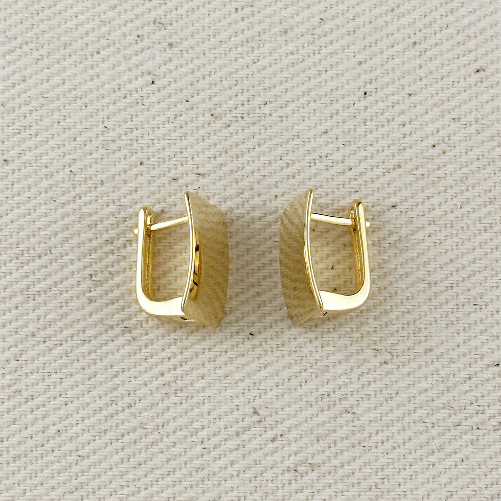 18k Gold Filled Polished Plate Clicker Hoop Earrings