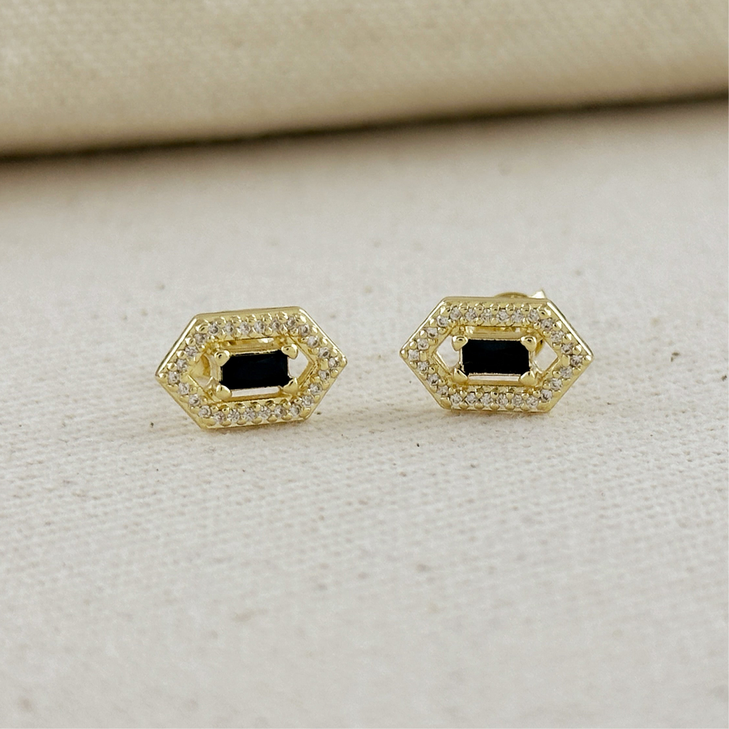 18k Gold Filled Fancy Birthstone Baguette Earrings