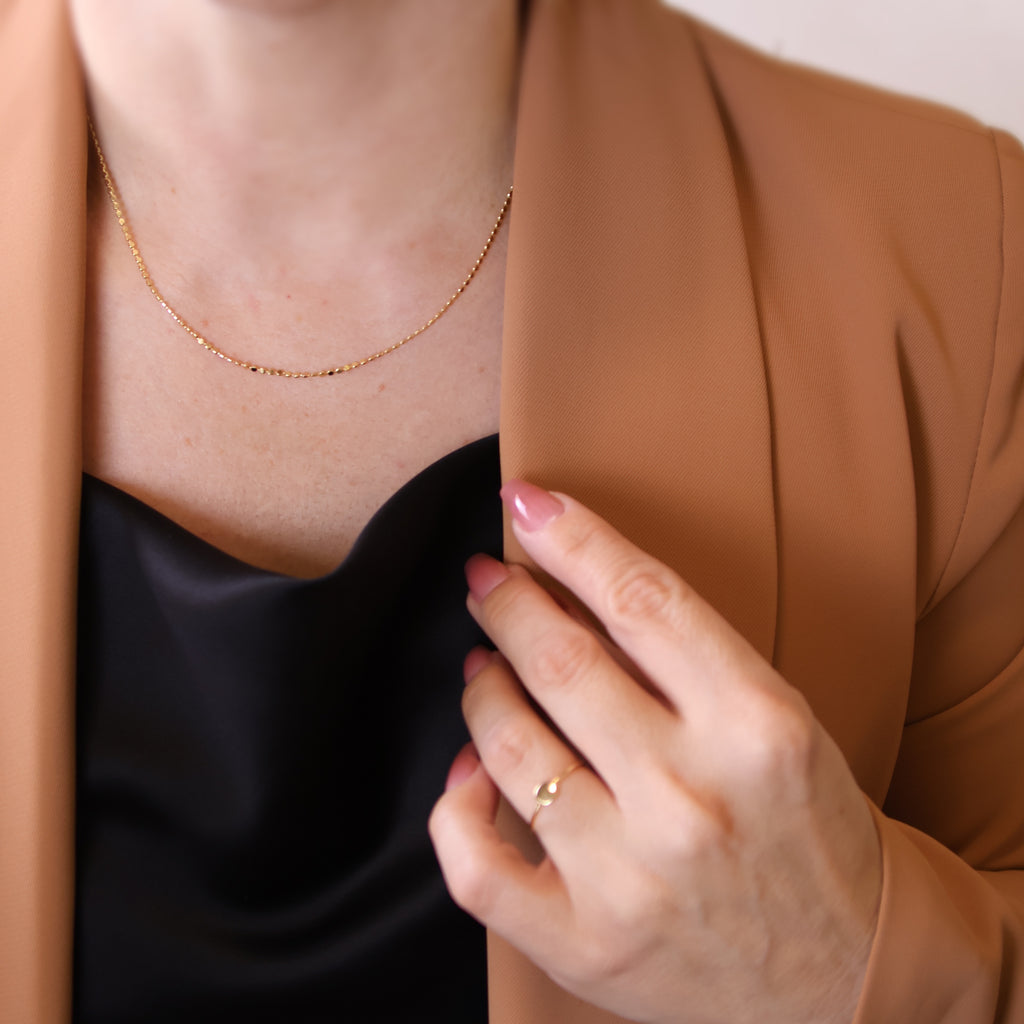 18k Gold Filled 1.5mm Flat Dot Chain Necklace