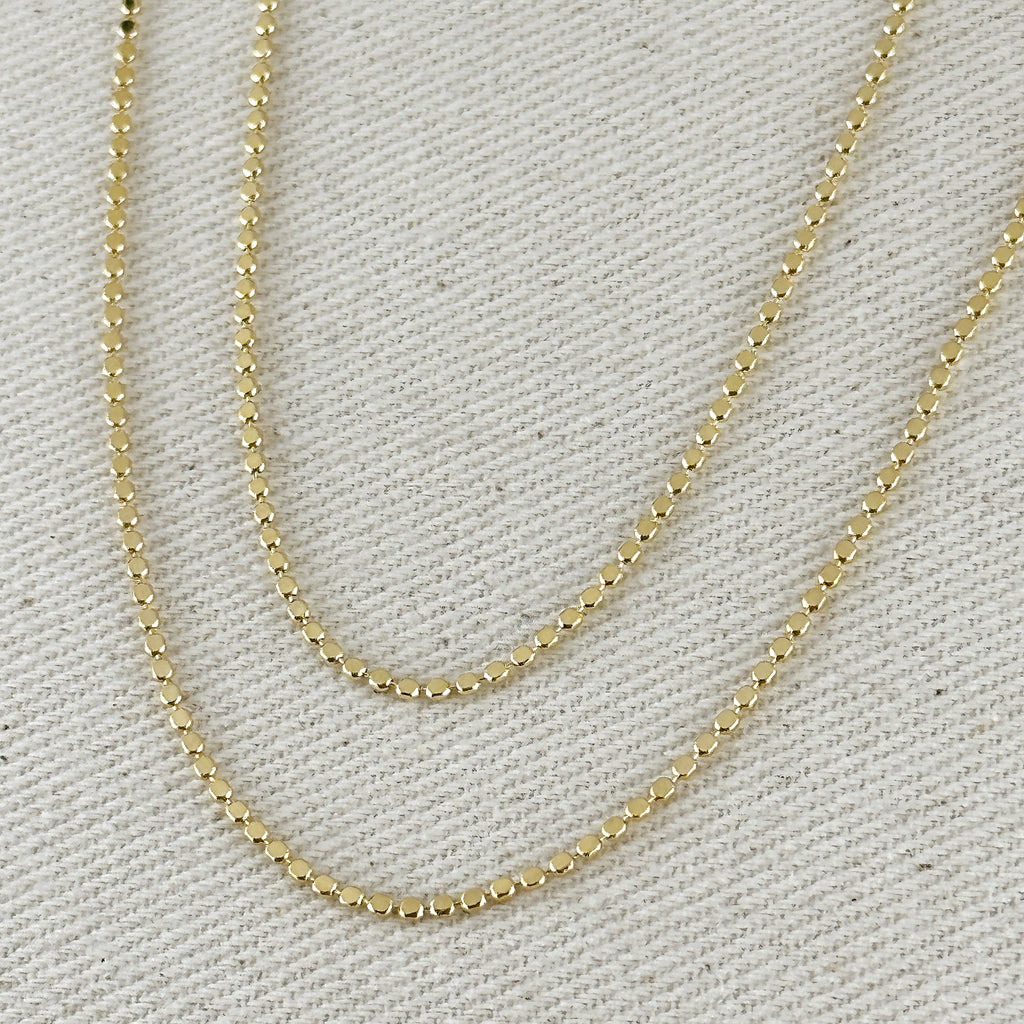 18k Gold Filled 1.5mm Flat Dot Chain Necklace