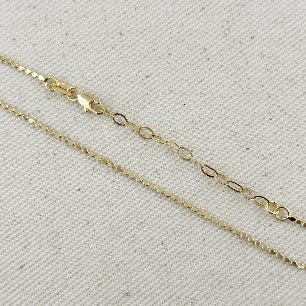 18k Gold Filled 1.5mm Flat Dot Chain Necklace