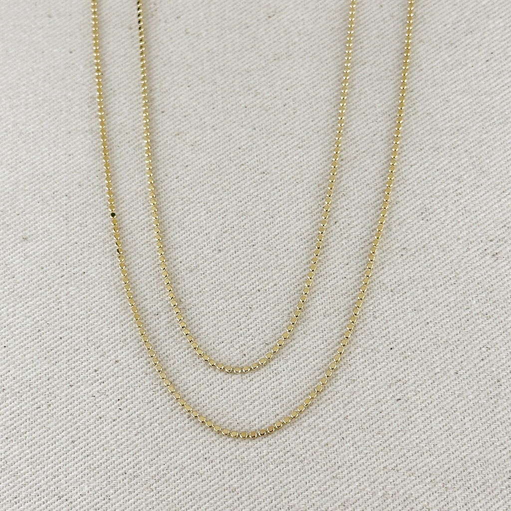 18k Gold Filled 1.5mm Flat Dot Chain Necklace