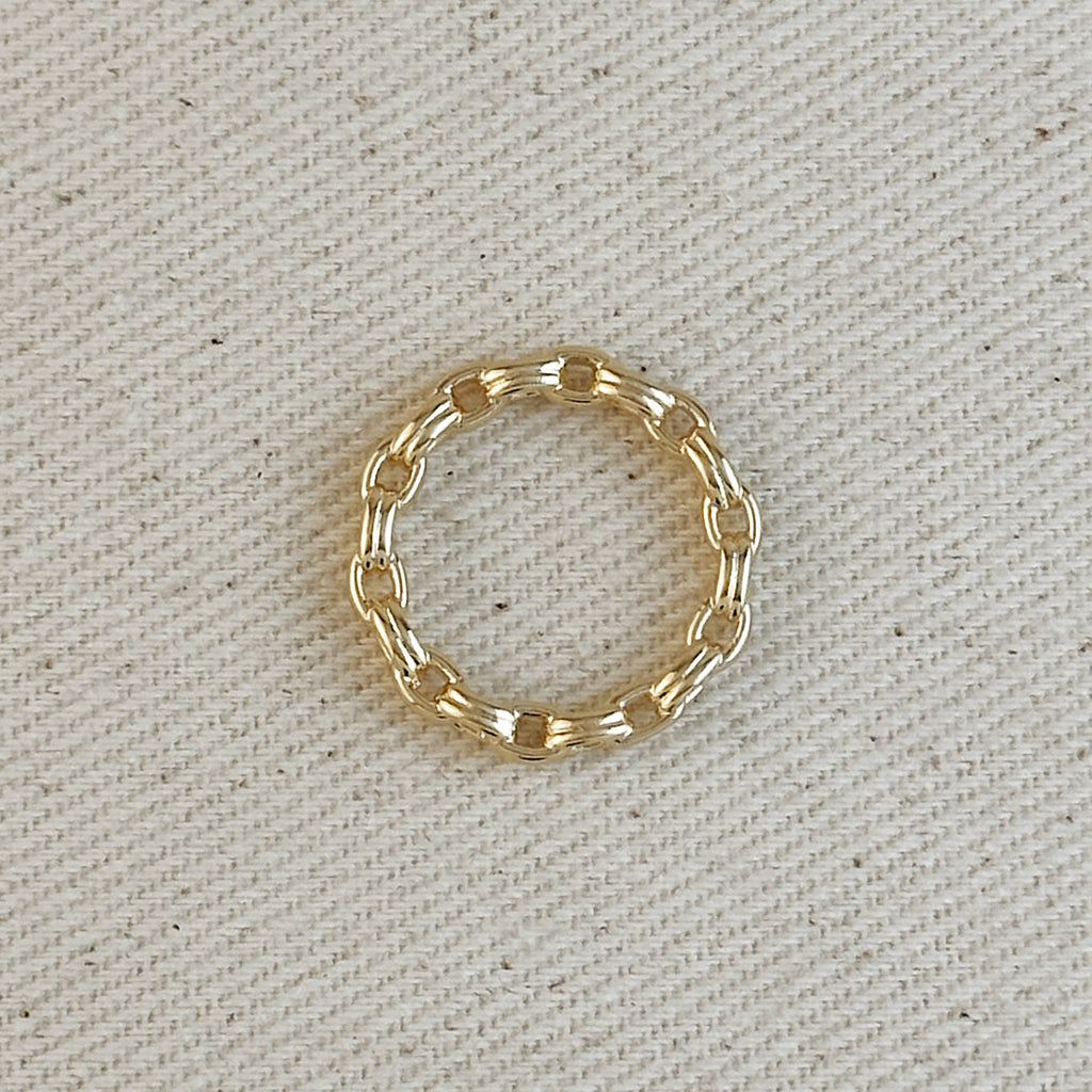 18k Gold Filled Double Link Chain Band Ring