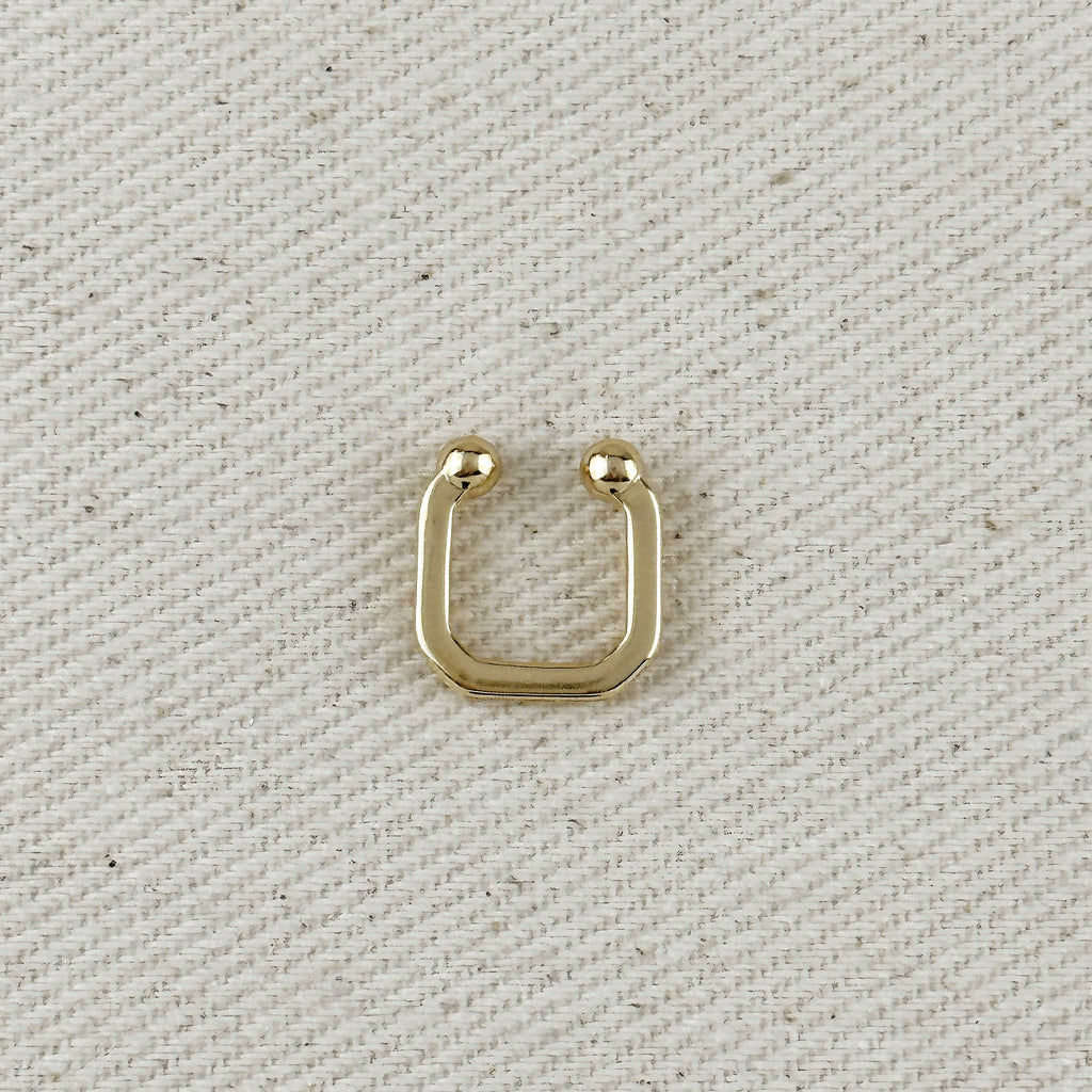 18k Gold Filled Square Shaped Ear Cuff