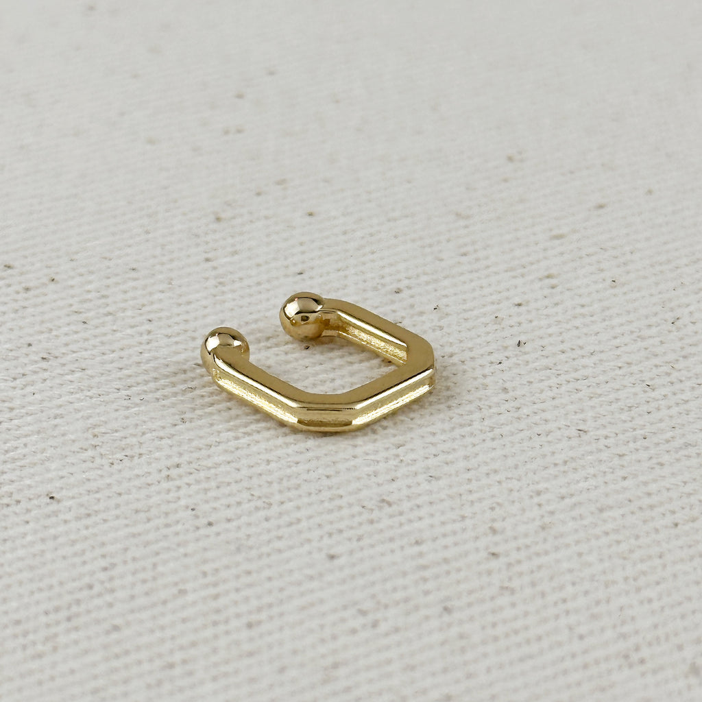 18k Gold Filled Square Shaped Ear Cuff