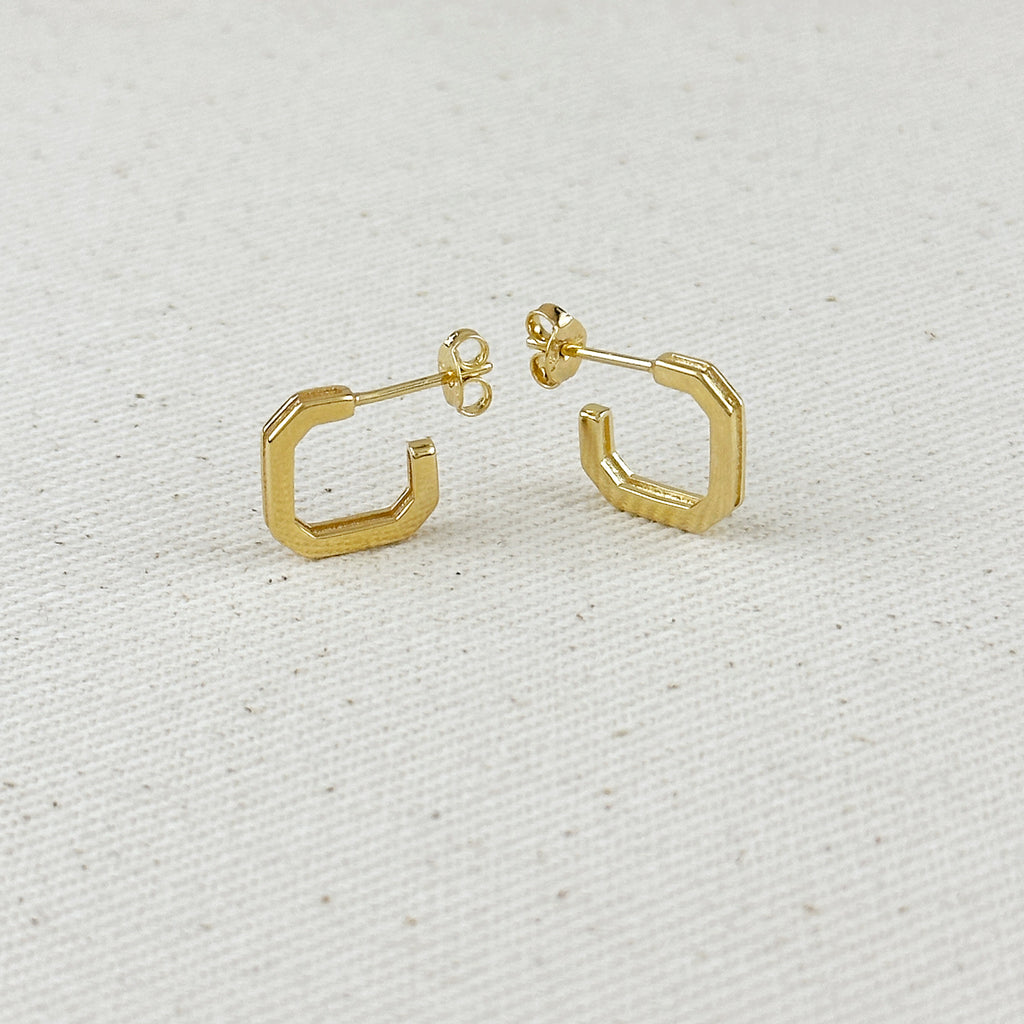 18k Gold Filled Square C-Hoop Earrings