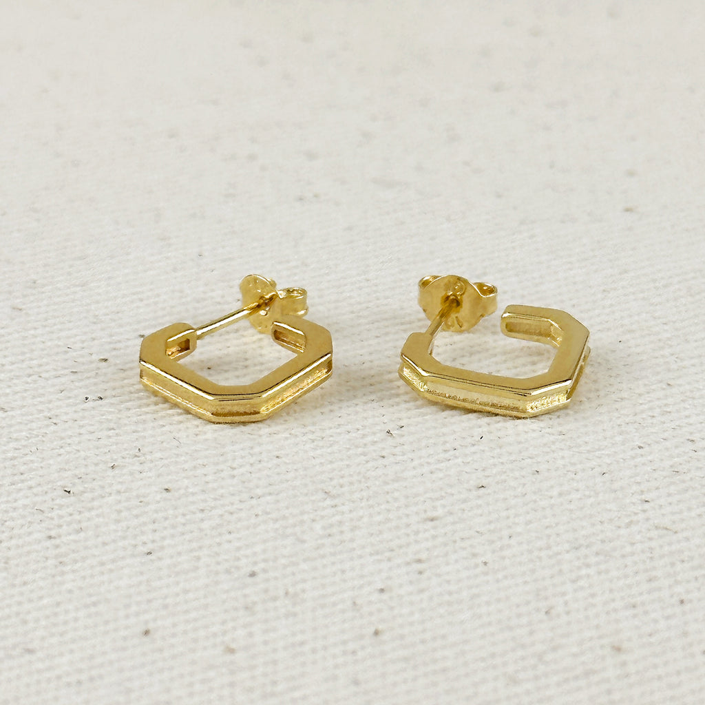 18k Gold Filled Square C-Hoop Earrings