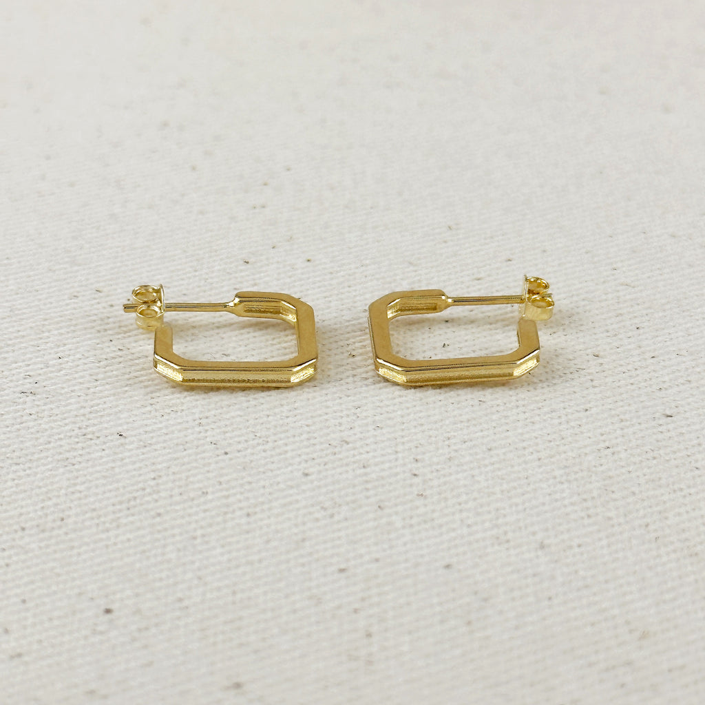 18k Gold Filled Square C-Hoop Earrings