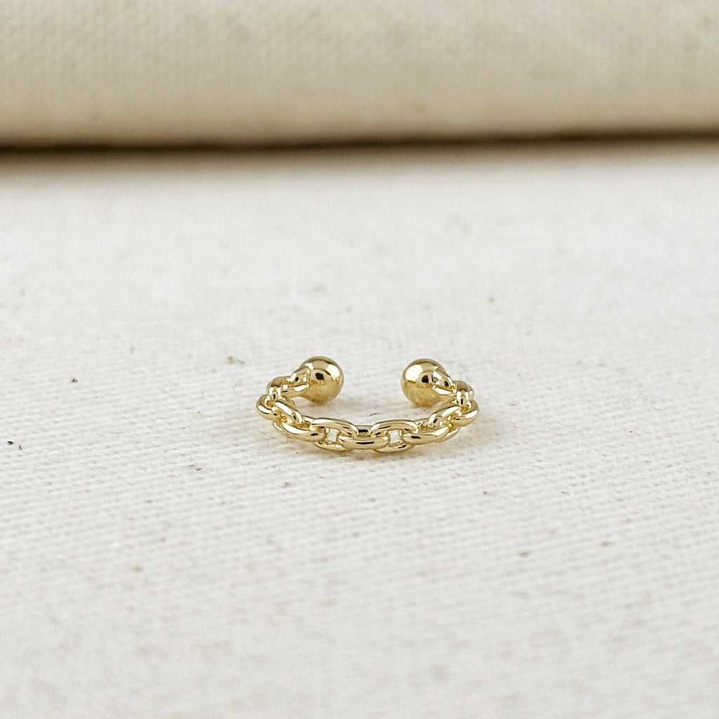 18k Gold Filled Crafted Chain Ear Cuff