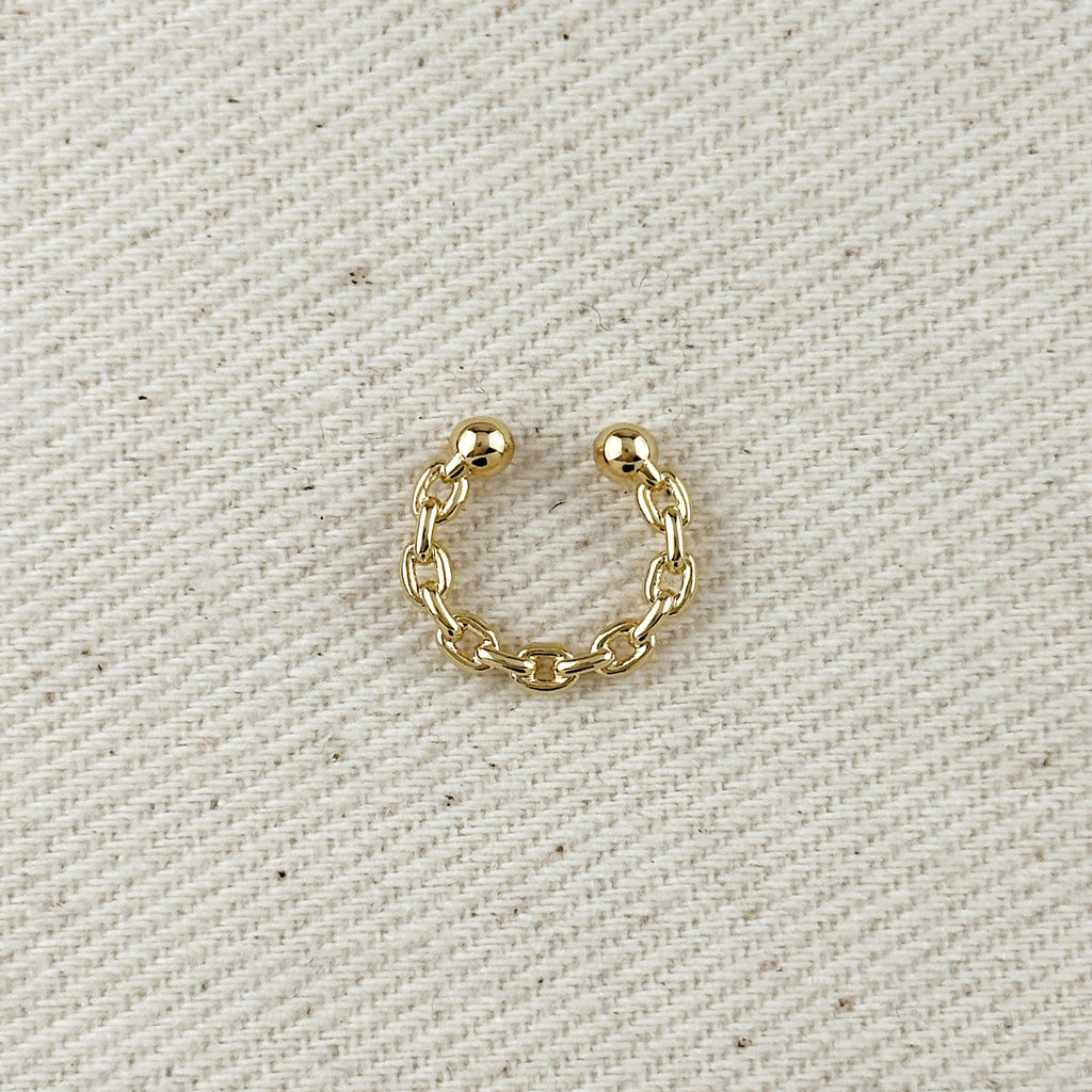 18k Gold Filled Crafted Chain Ear Cuff