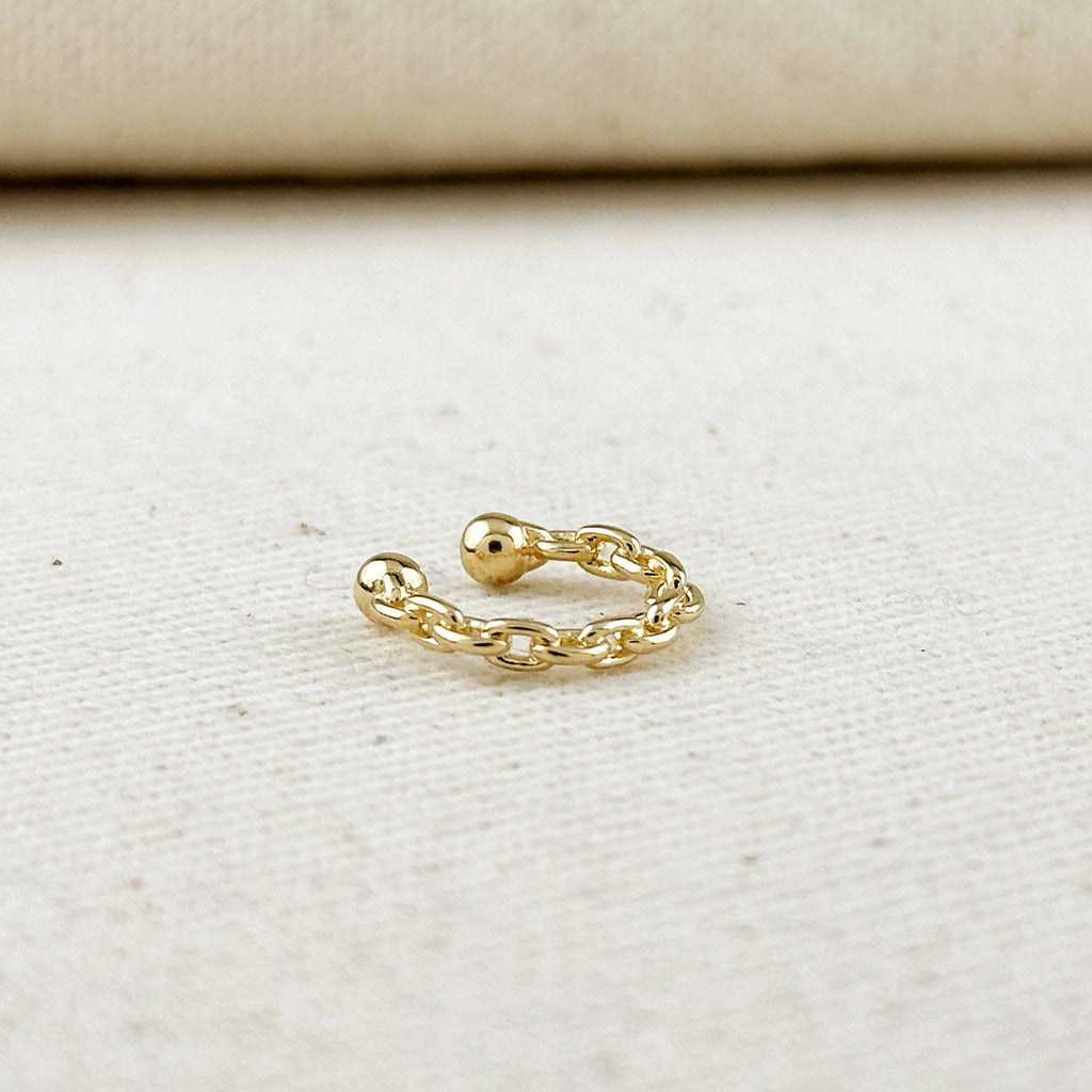 18k Gold Filled Crafted Chain Ear Cuff
