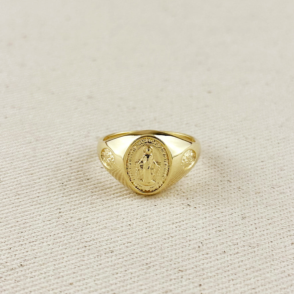 18k Gold Filled Lady Of Grace Signet Ring