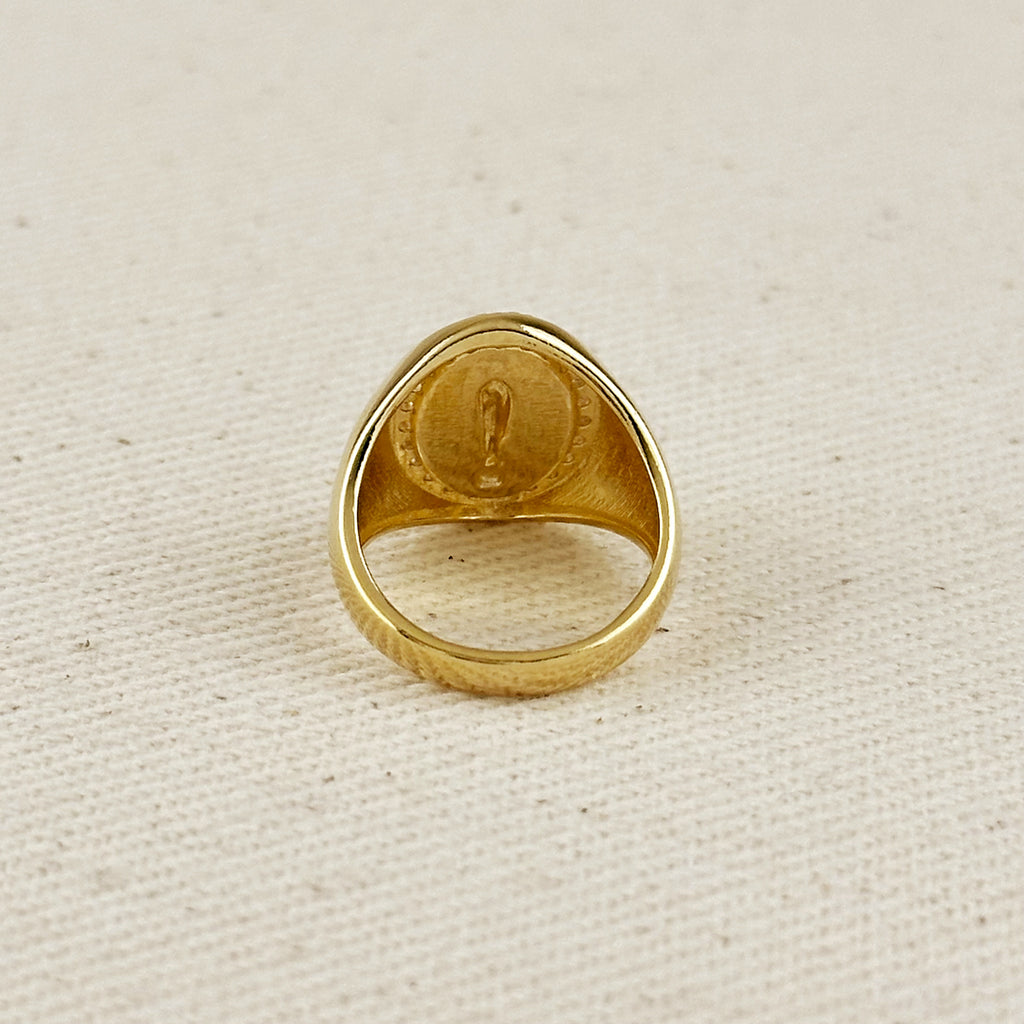 18k Gold Filled Lady Guadalupe CZ Signet Ring
