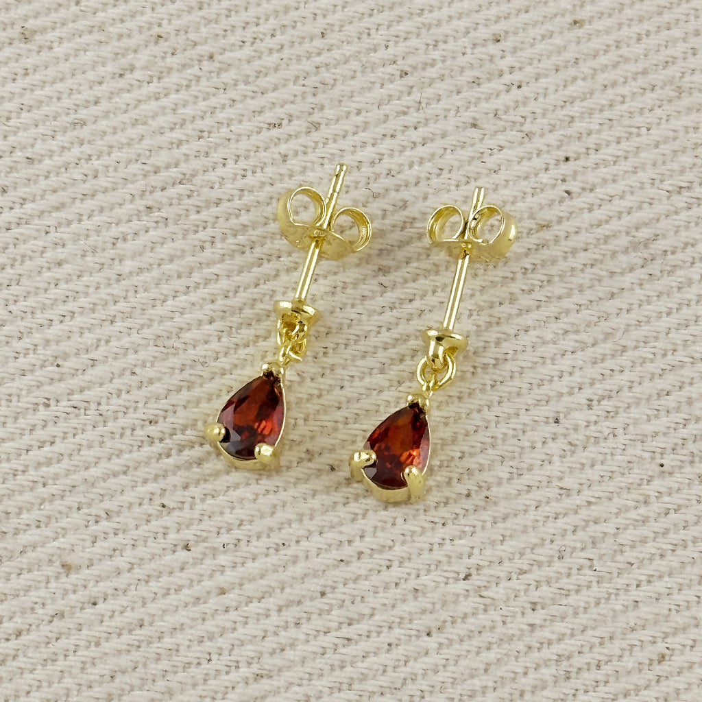 18k Gold Filled Colored CZ Teardrop Earrings