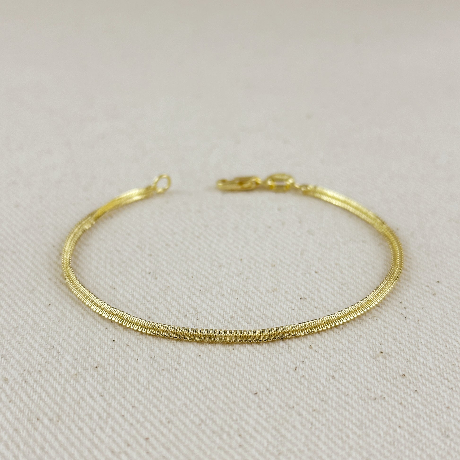 18k Gold Filled 2mm Square Rope Chain Bracelet