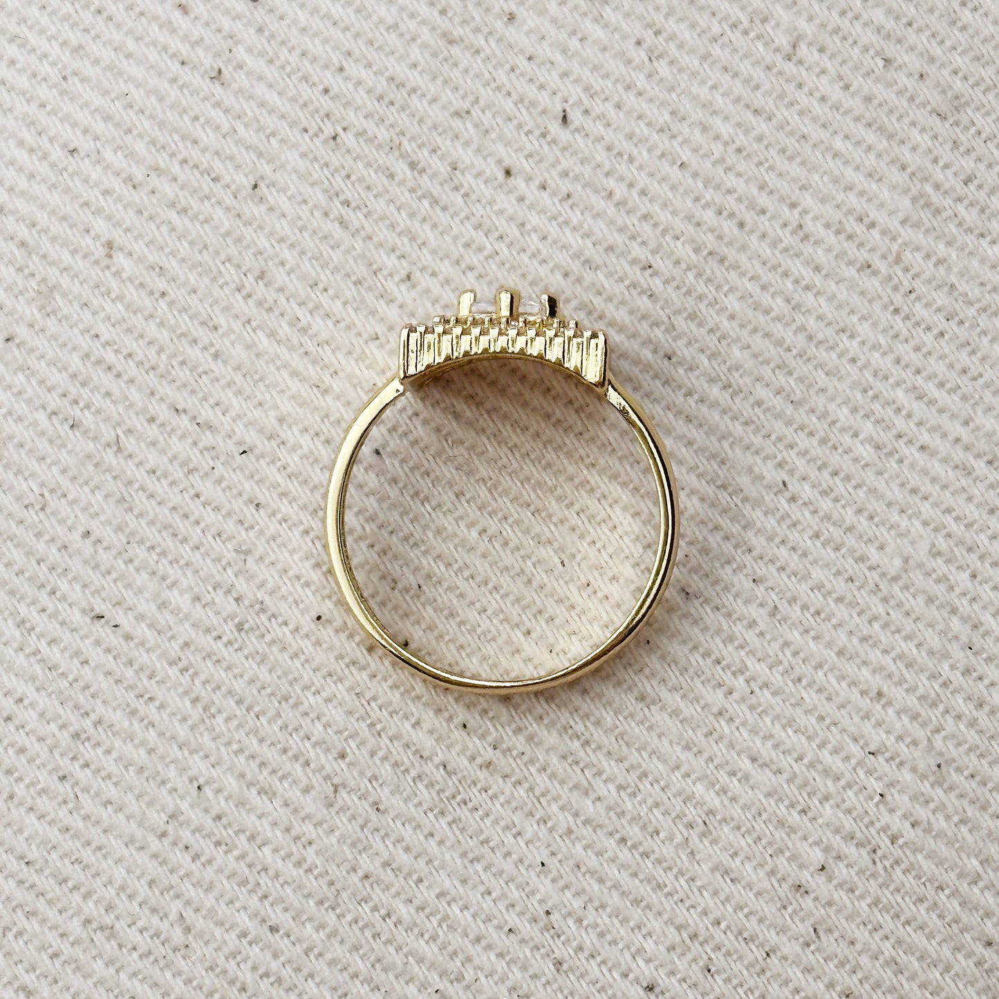 18k Gold Filled CZ Princess Cut Squared  Top Ring