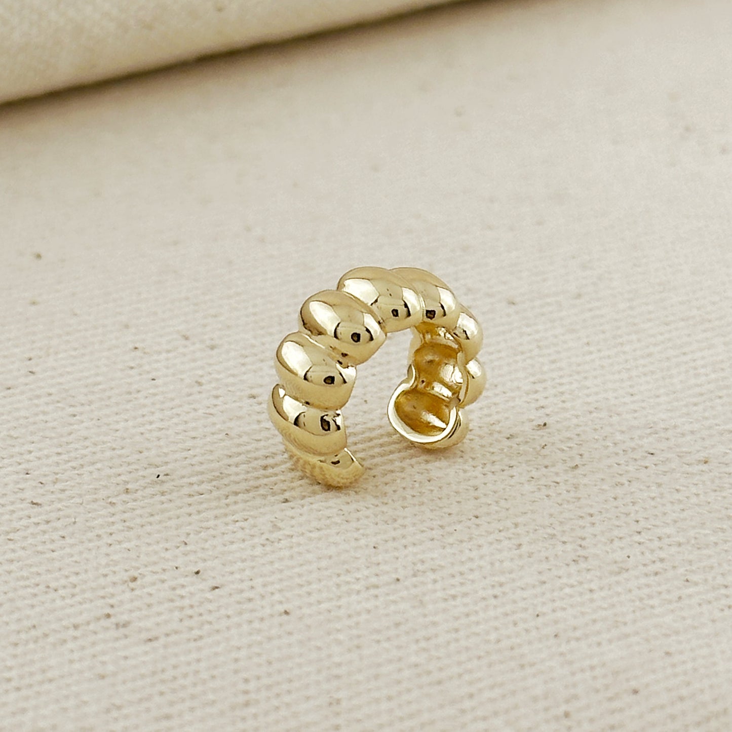 18k Gold Filled Scalloped Ear Cuff Earrings