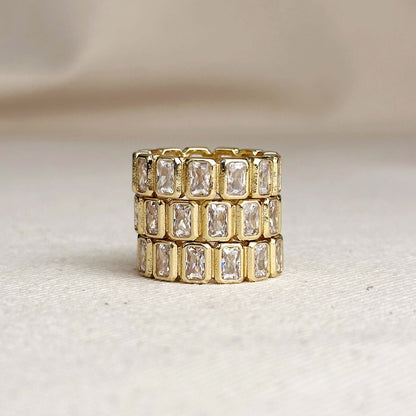 18k Gold Filled  Chunky CZ  Eternity Band Ring