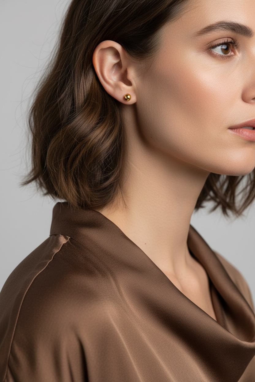 6.5mm Disc Ball Stud Earrings