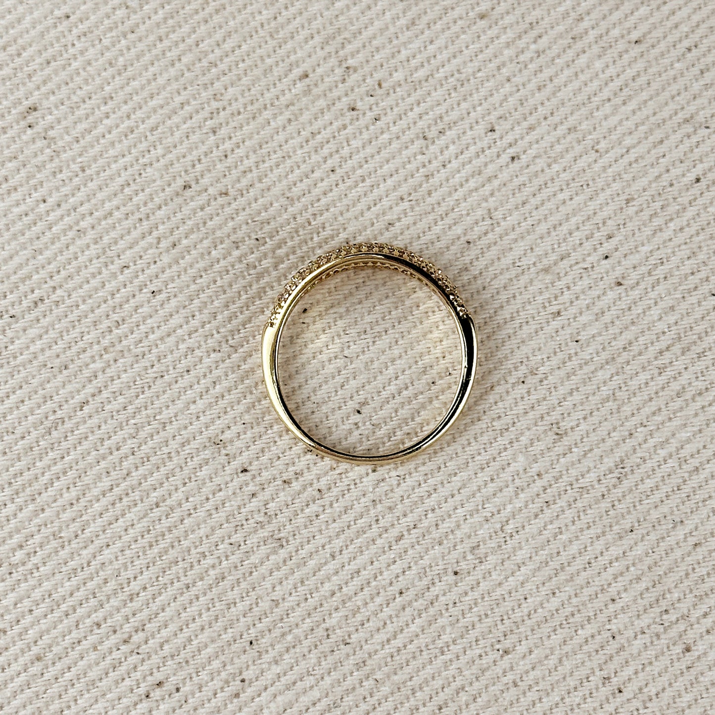 18k Gold Filled Mini CZ Dome Ring