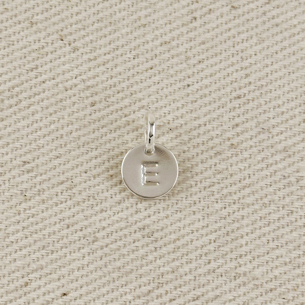 Silver Filled Stamped Tiny Initial Letter Charm