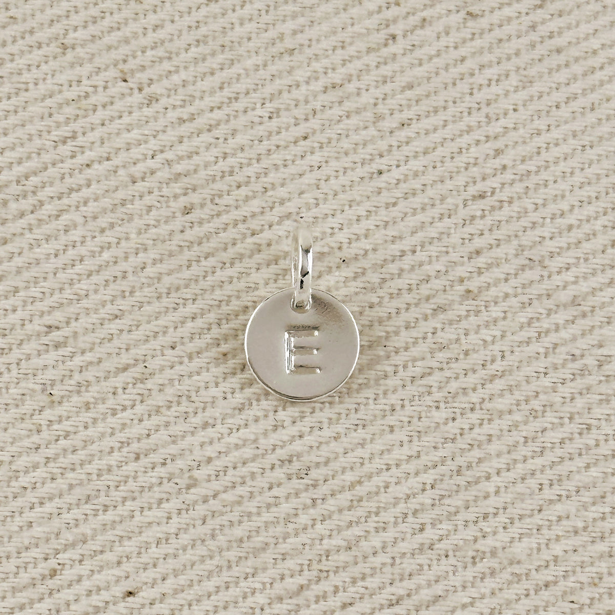 Silver Filled Stamped Tiny Initial Letter Charm