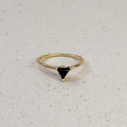 18k Gold Filled Trillion CZ Solitaire Ring