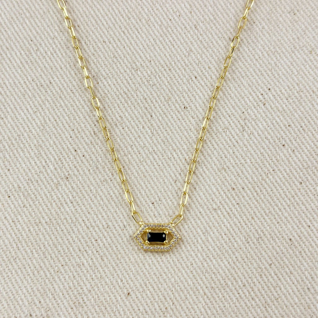 18k Gold Vermeil Fancy Birthstone Baguette Necklace