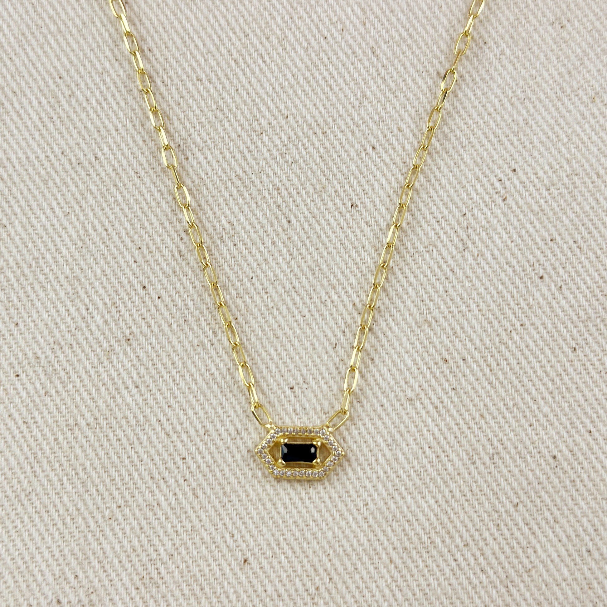 18k Gold Vermeil Fancy Birthstone Baguette Necklace