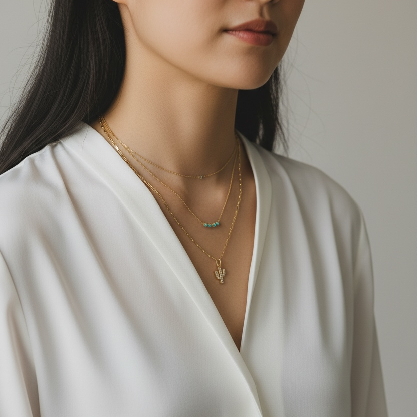 18k Gold Filled CZ Cactus Charm