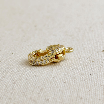 18k Gold Filled CZ Heart Lobster Claw Clasp