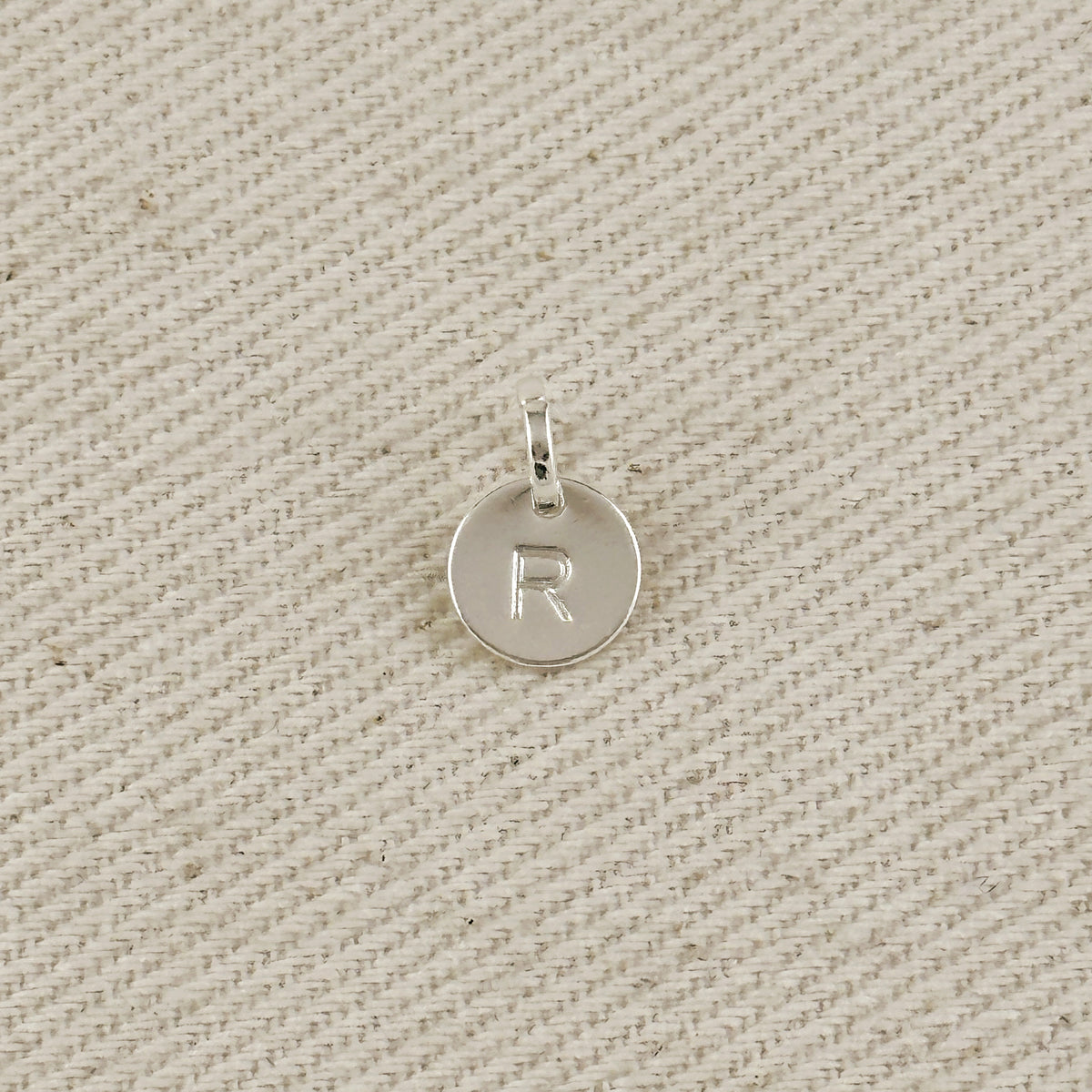 Silver Filled Stamped Tiny Initial Letter Charm