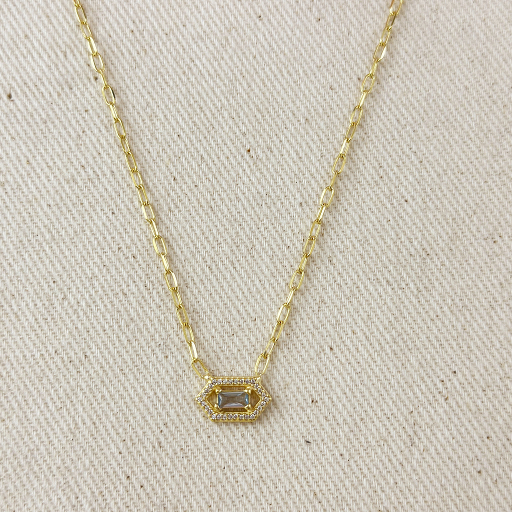 18k Gold Vermeil Fancy Birthstone Baguette Necklace