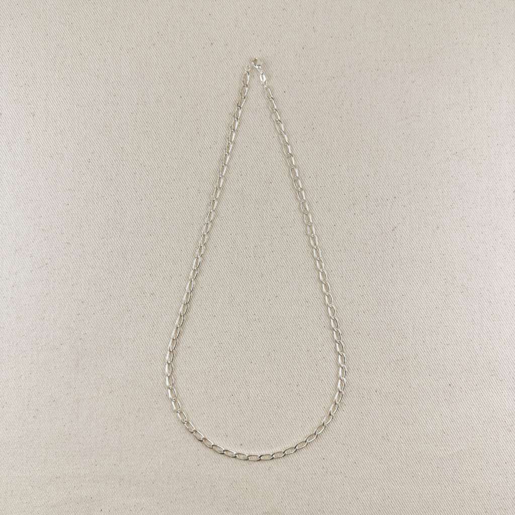 Sterling Silver Flat Elongated Curb Chain 4.0mm