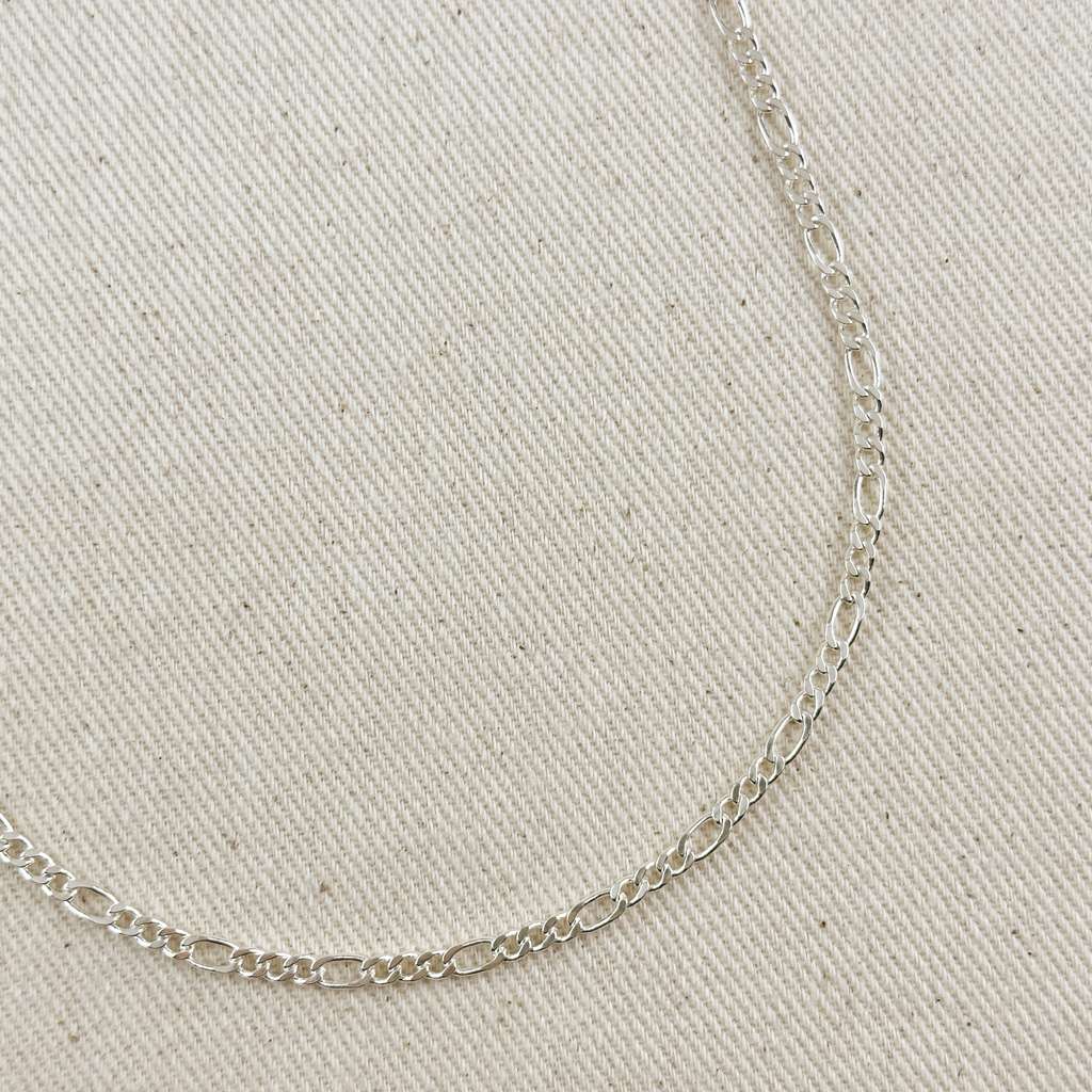Sterling Silver Figaro 3x1 Chain 3.2mm