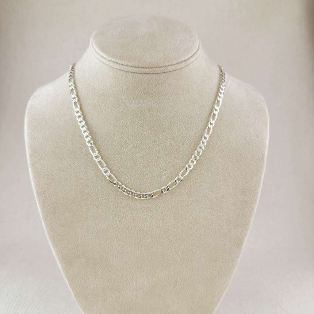 Sterling Silver Figaro 7x1x1 Chain 4.8mm